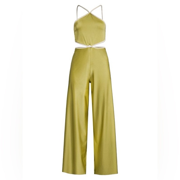 Baobab NWT Medium Kira Cut-Out Jumpsuit Pistachio Green - Picture 3 of 11